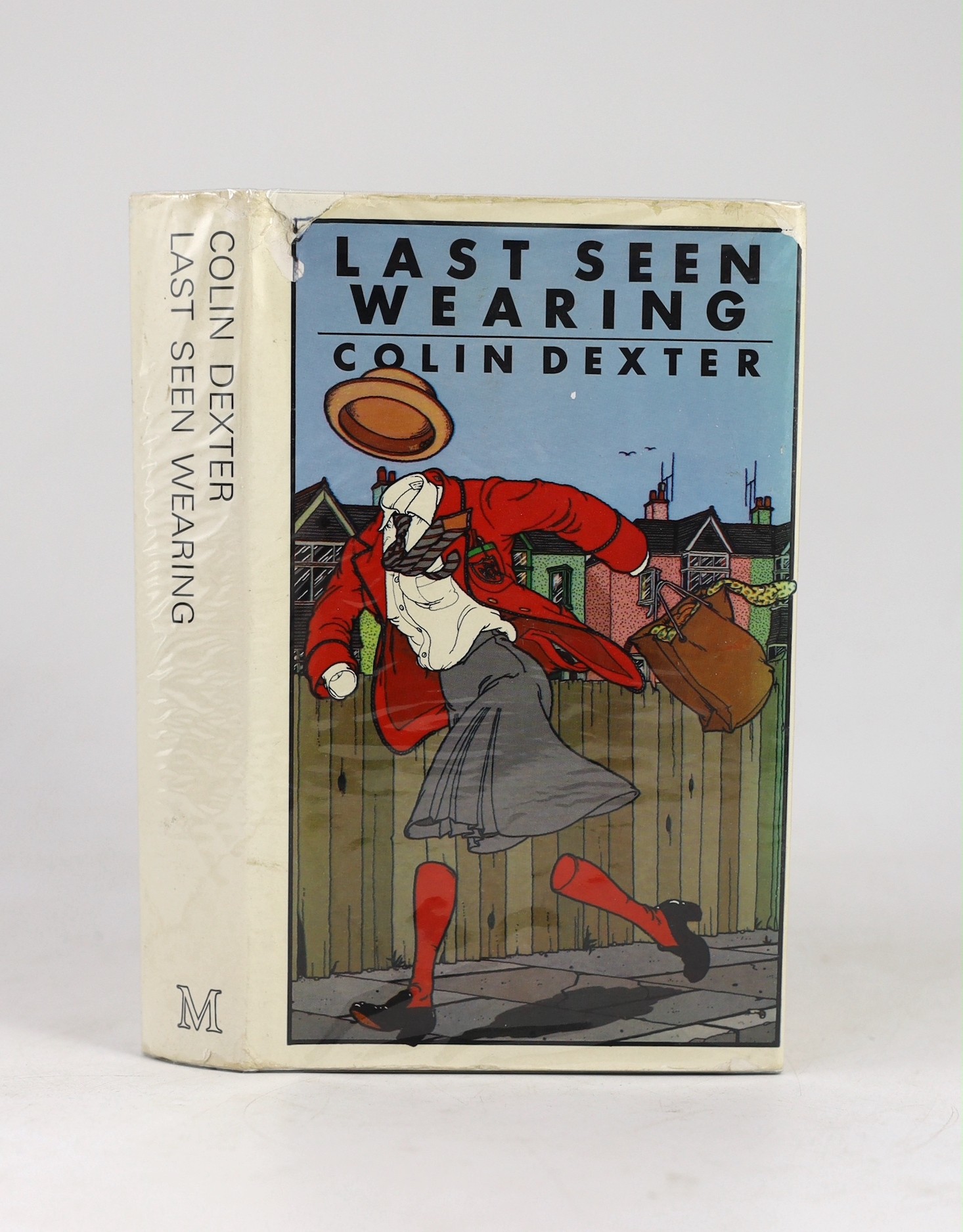 Dexter, Colin - Last Seen Wearing, 1st edition, signed on title page by author, 8vo, original cloth in unclipped d/j, with usual uniform page yellowing to text block and edges, Macmillan, London, 1976